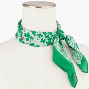 RARE: LUCKY CLOVER NECKERCHIEF Talbots 100% cotton